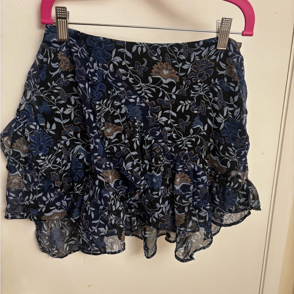 Floral Ruffle Mini Skirt Free People Small